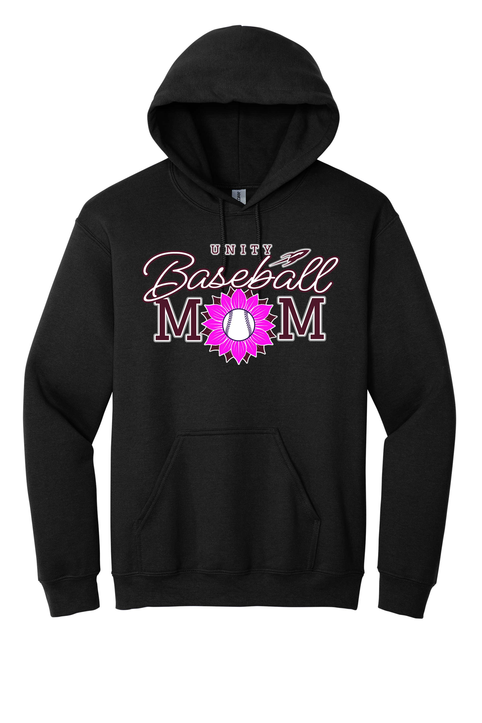 Unity - Baseball - Design 2 - Hooded Sweatshirt - Gildan 18500 - Black