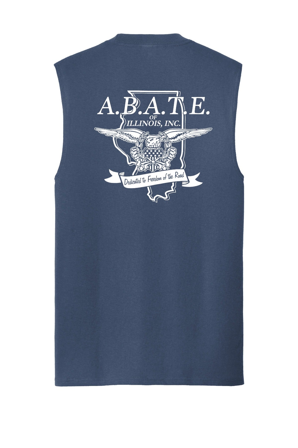 Abate Design 01 Core Cotton Sleeveless Tee Navy back