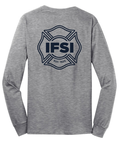 IFSI Webstore - Port & Company Long Sleeve Core Cotton Tee - Shield Tee - PC54LS [Athletic Heather] Back