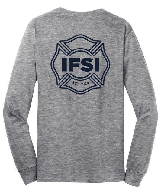 IFSI Webstore - Port & Company Long Sleeve Core Cotton Tee - Shield Tee - PC54LS [Athletic Heather] Back