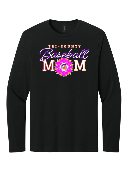 Tri-County - Baseball - Design 2 - Long Sleeve T - Gildan 64400 - Black