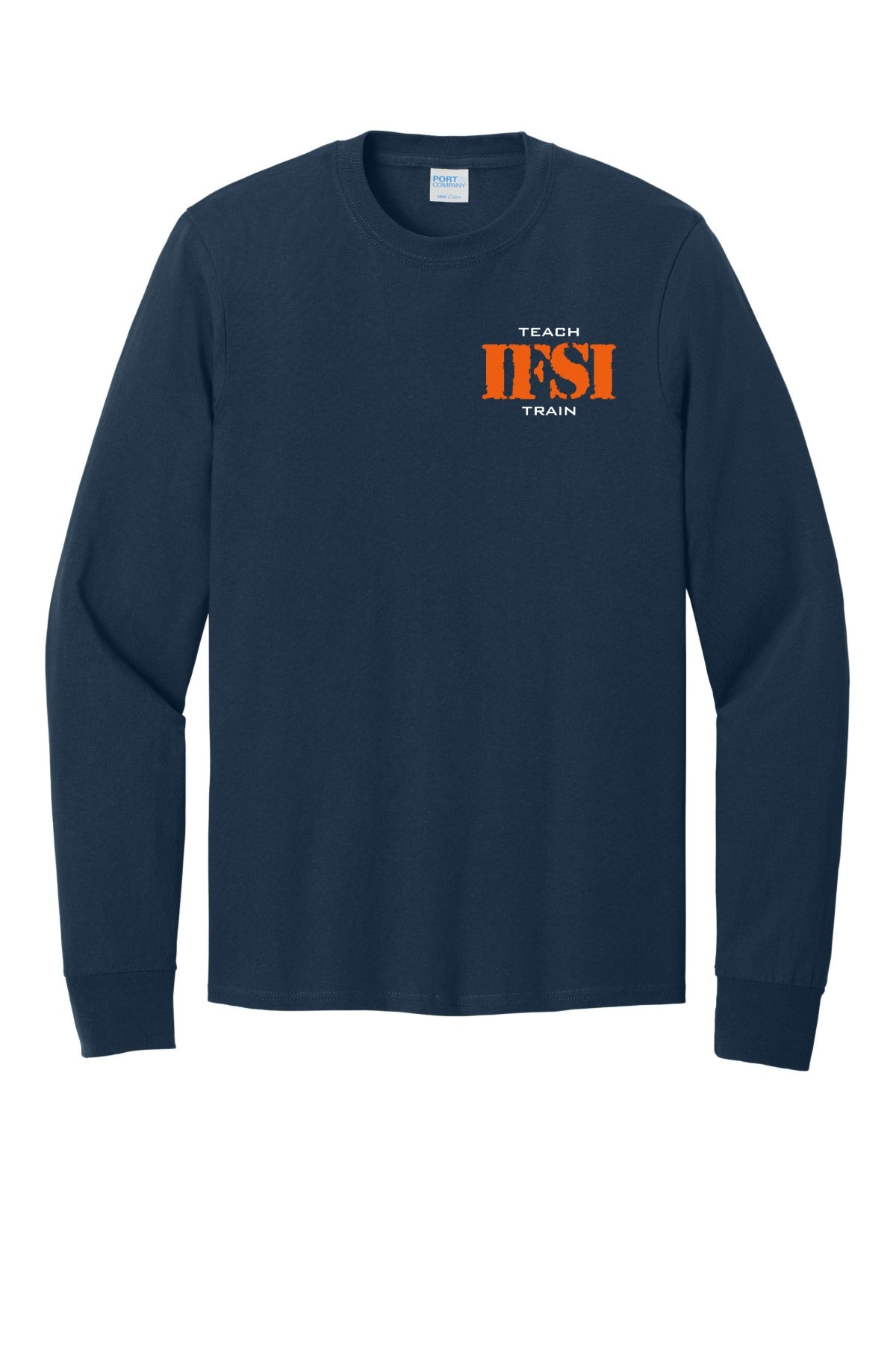 IFSI Webstore - Port & Company Long Sleeve Core Cotton Tee - 2026 Teach Train - PC54LS [Navy] Front