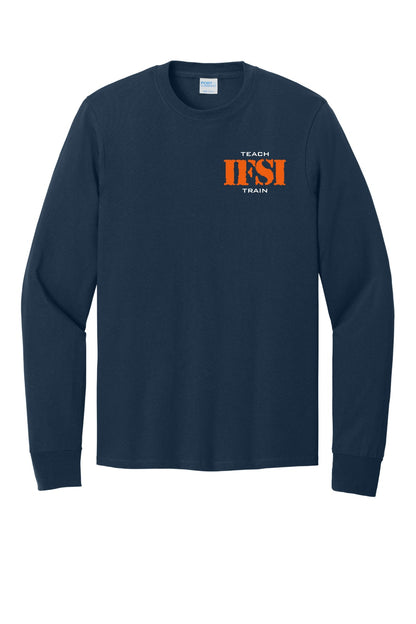 IFSI Webstore - Port & Company Long Sleeve Core Cotton Tee - 2026 Teach Train - PC54LS [Navy] Front