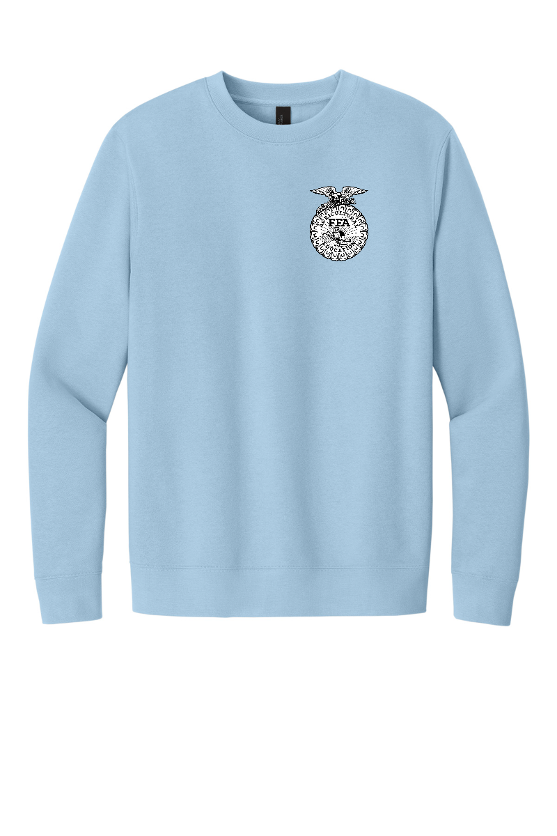 Arcola FFA Agriculture design, front of Ice Blue crew