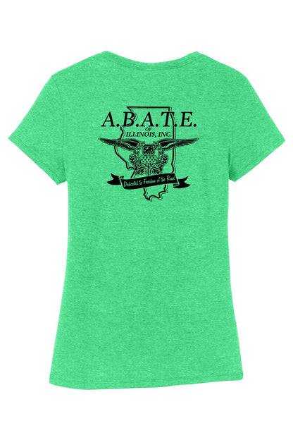 Abate Design 01 District Women's Perfect Tri Tee Green Frost back