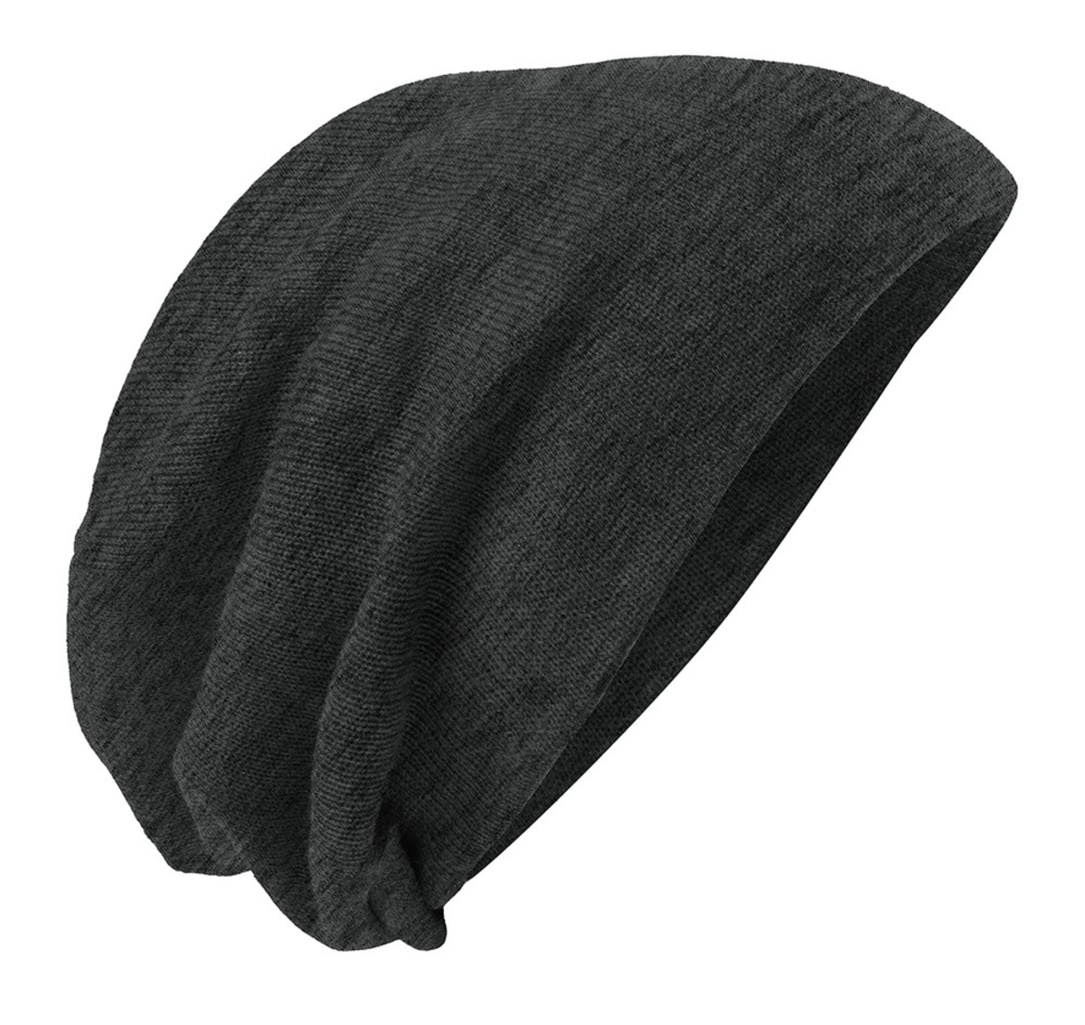 District Slouch Beanie DT618 Charcoal Heather blank side view