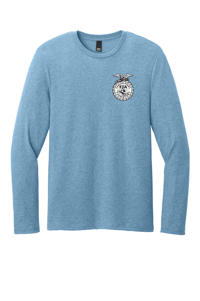 Arcola FFA Agriculture design, front of Tundra Blue Heather long sleeve tee