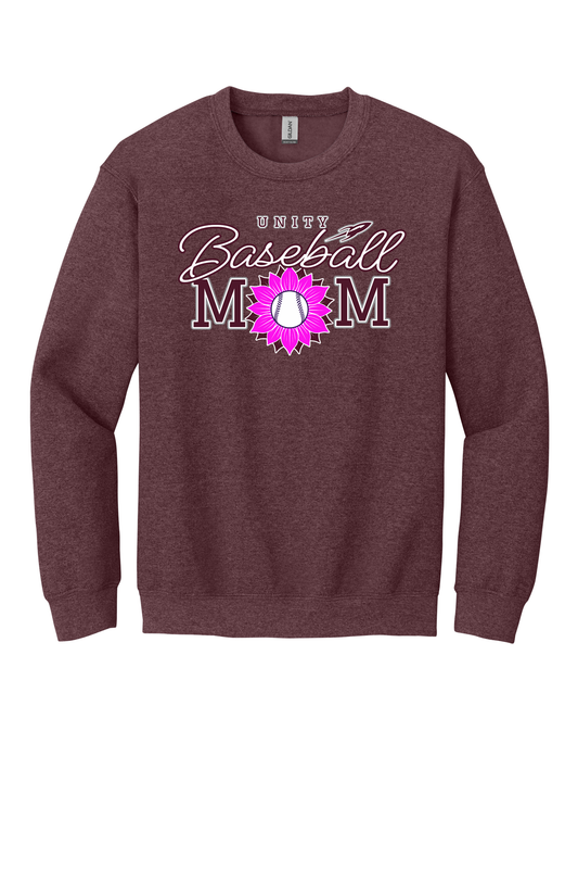 Unity - Baseball - Design 2 - Crewneck Sweatshirt - Gildan 18000 - Heather Dark Maroon