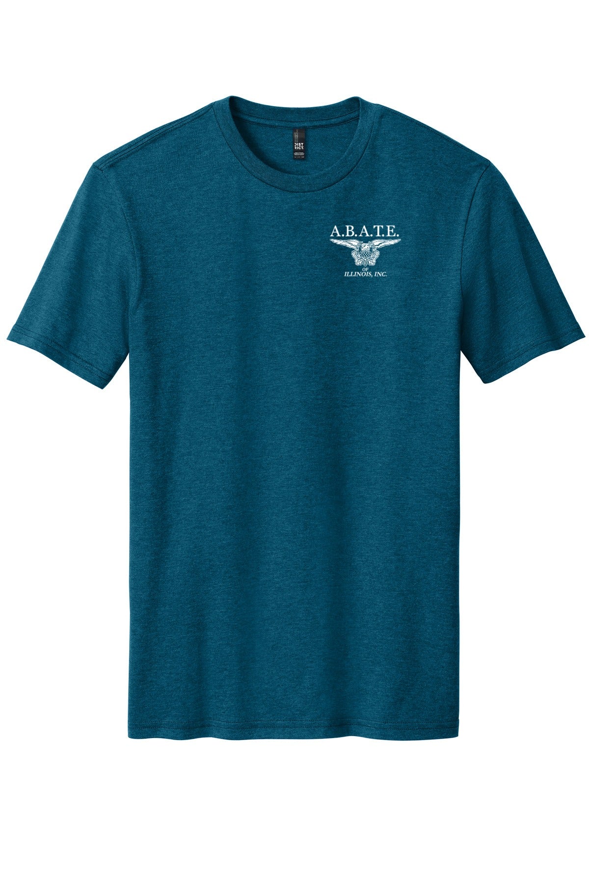 Abate Design 01 District Perfect Blend CVC Tee DM108 Deep Turquoise Fleck front