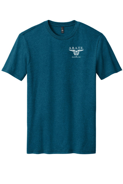 Abate Design 01 District Perfect Blend CVC Tee DM108 Deep Turquoise Fleck front