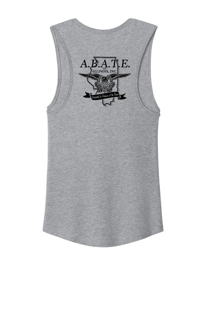 Abate Design 01 Bella + Canvas Women's Jersey Muscle Tank Athletic Heather back
