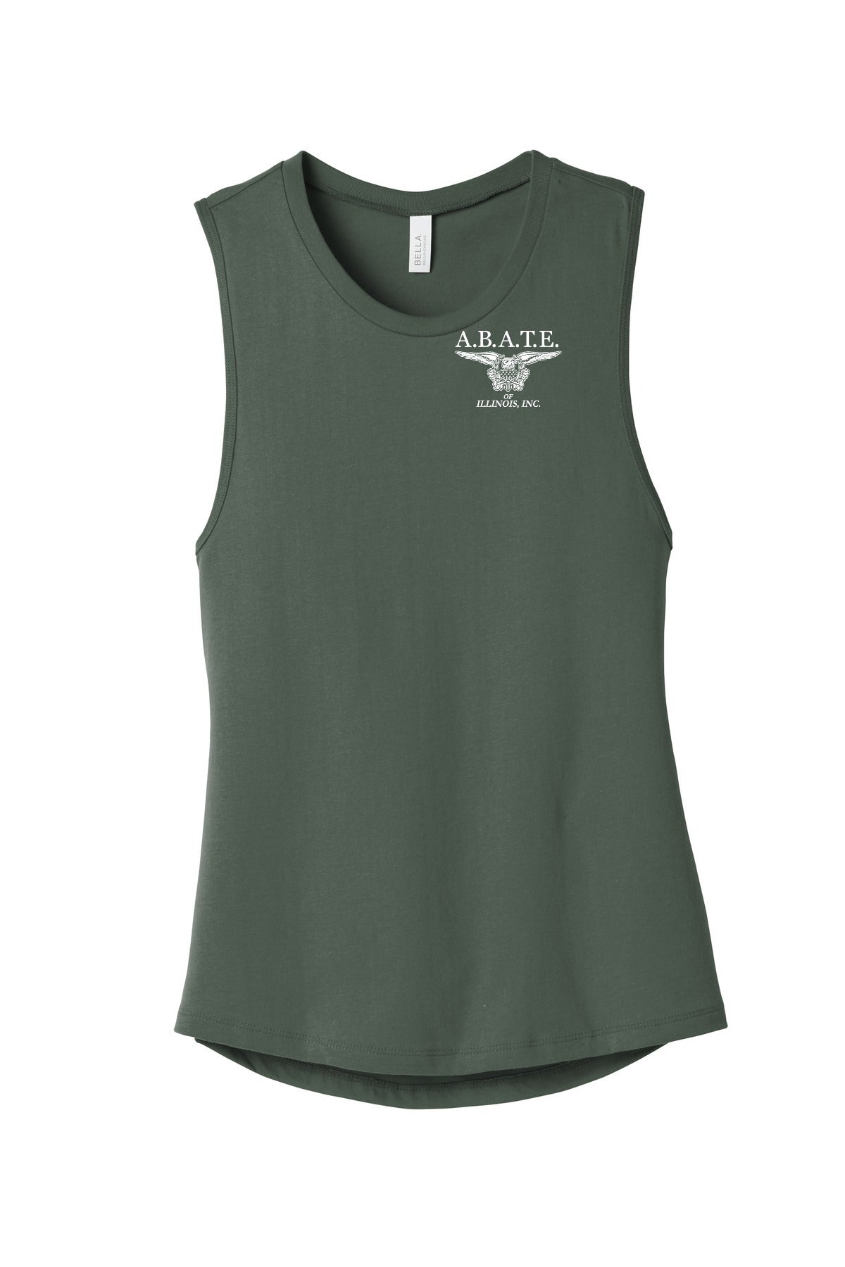 Abate Design 01 Bella + Canvas Women's Jersey Muscle Tank Military Green front