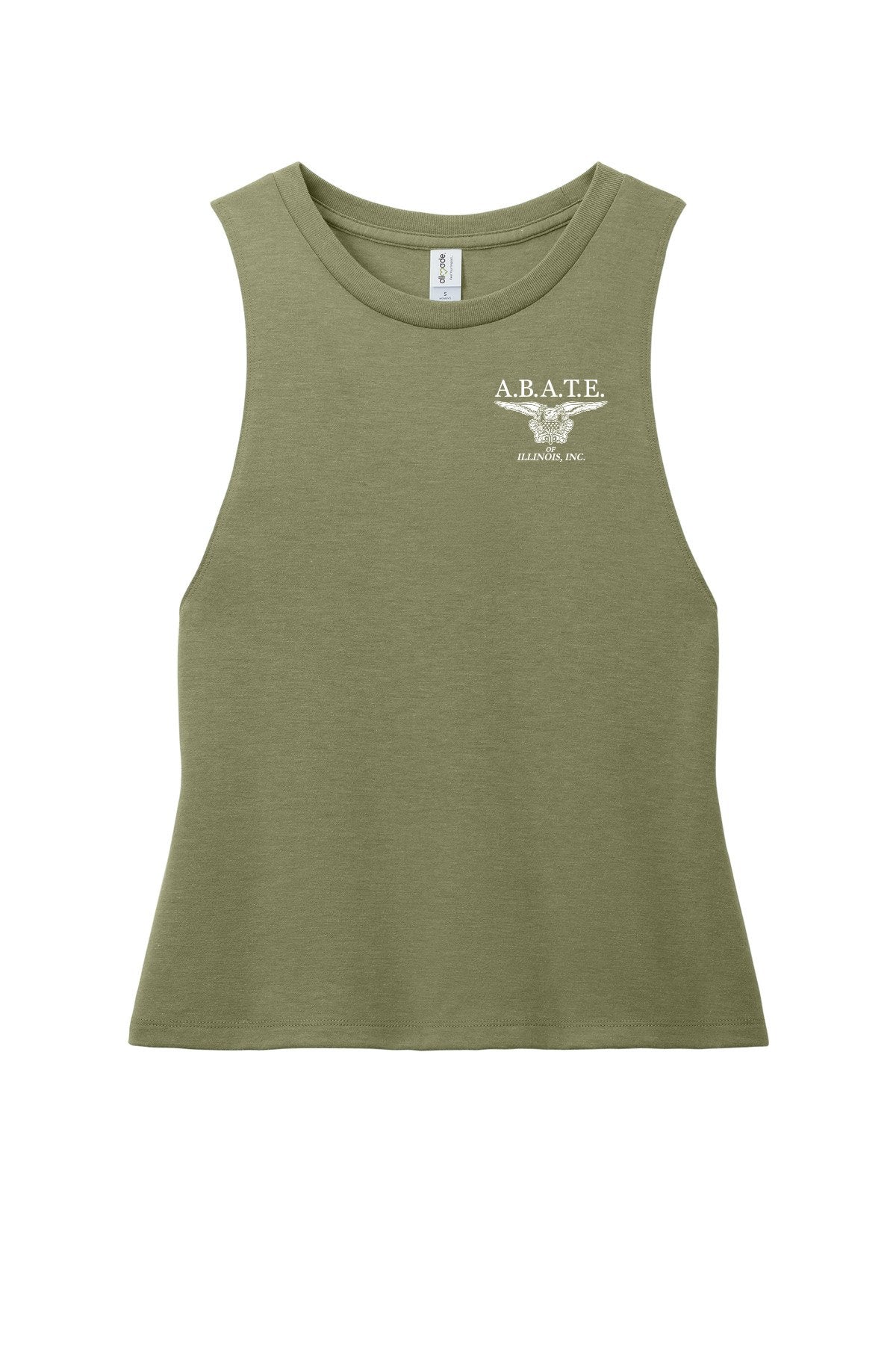 Abate Design 01 Allmade Women's Tri-Blend Muscle Tank Olive You Green front