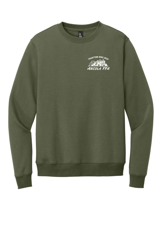 Arcola FFA Tradition design, front of Military Green crew