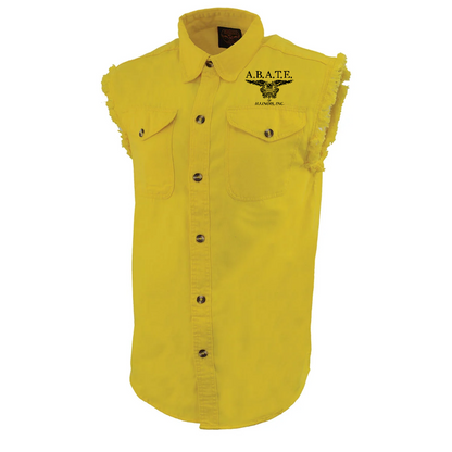 Milwaukee Leather - Lightweight Sleeveless Denim Shirt - dm1001 [Yellow] Back