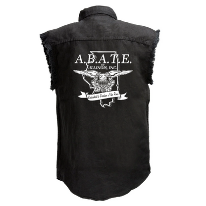 Milwaukee Leather - Lightweight Sleeveless Denim Shirt - dm1001 [Black] Front
