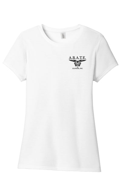 Abate Design 01 District Women's Perfect Tri Tee White front