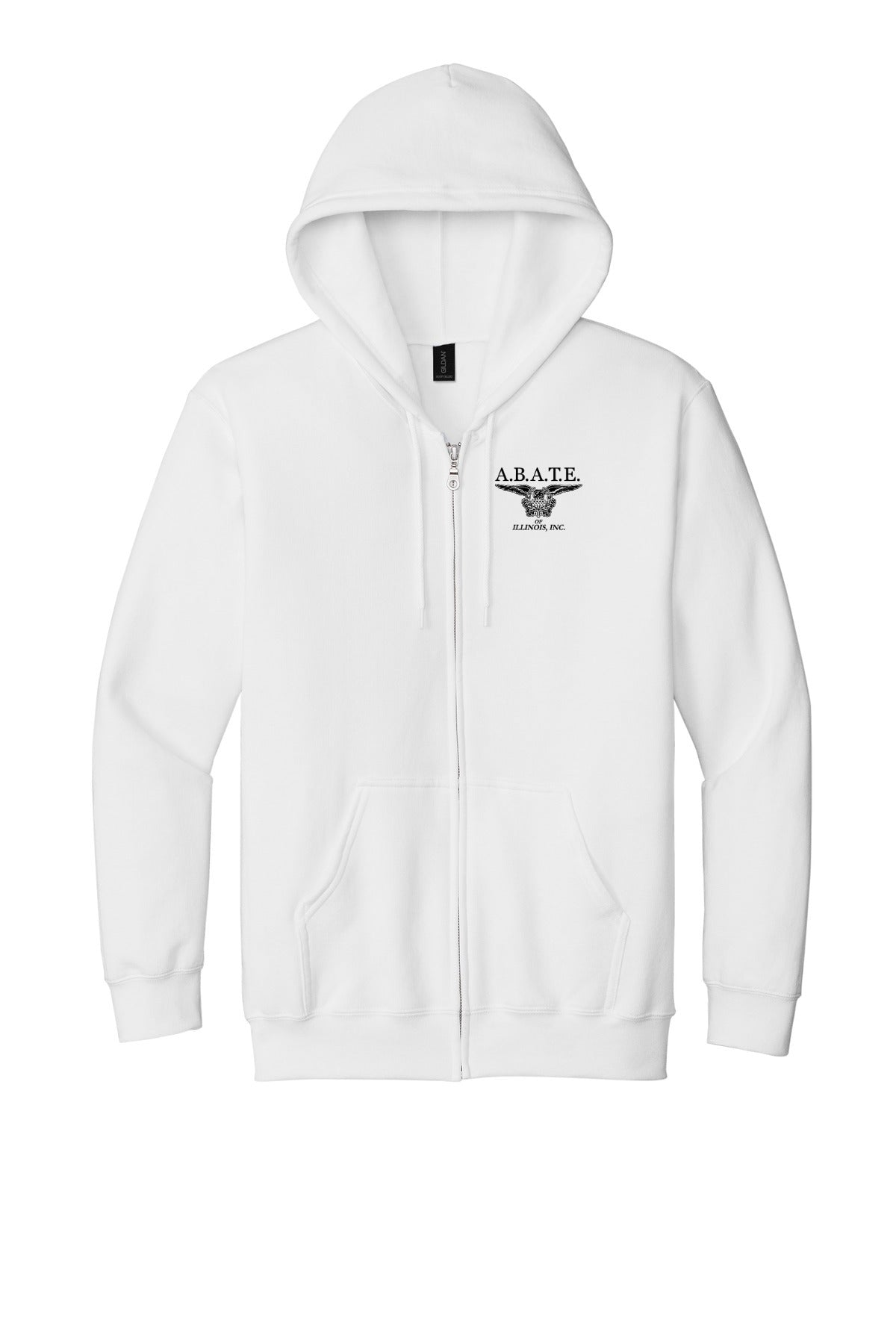Abate Design 01 Full-Zip Hoodie White front