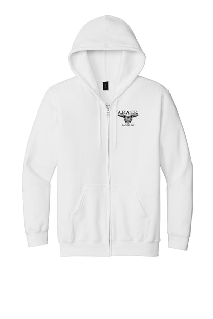 Abate Design 01 Full-Zip Hoodie White front