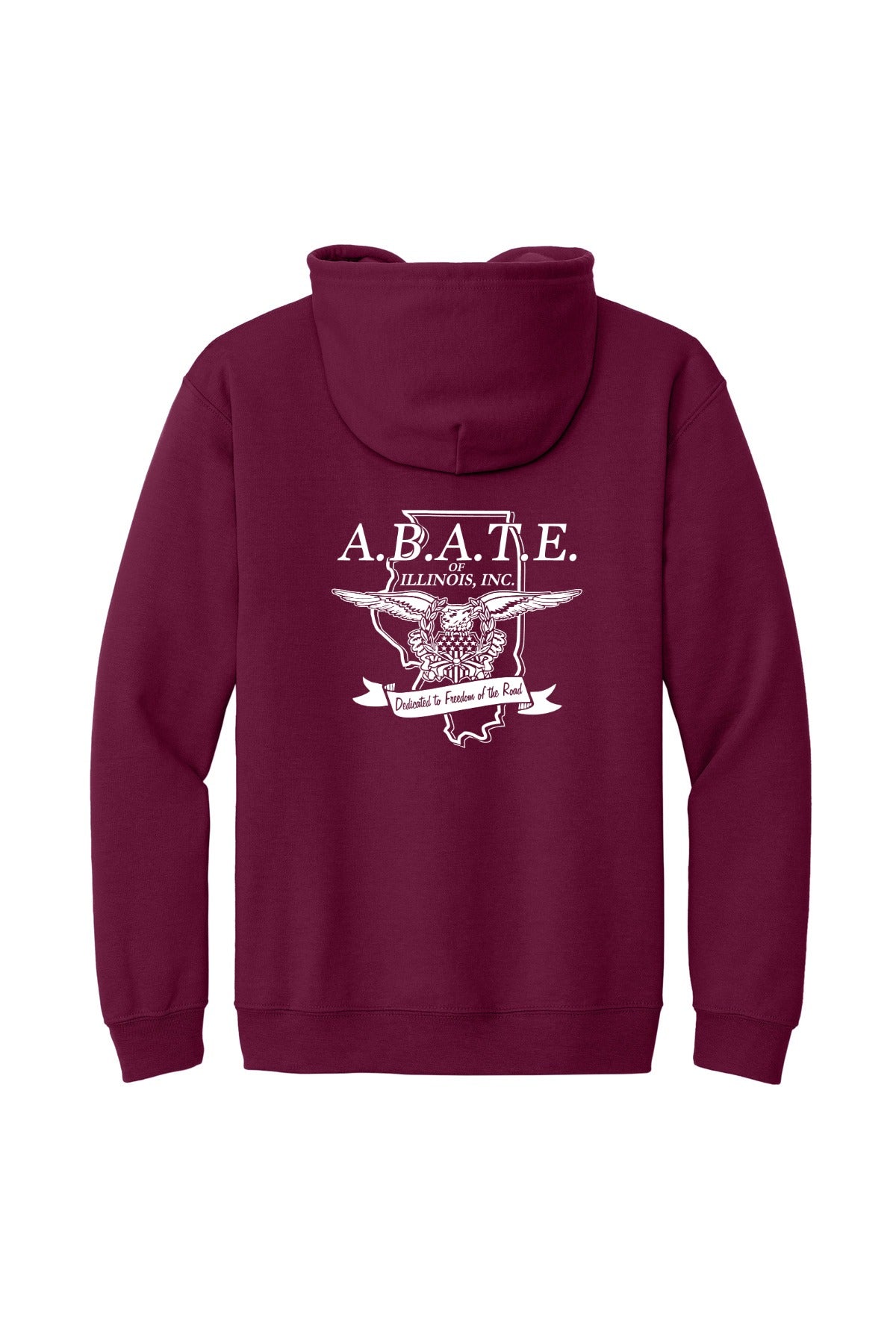 Abate Design 01 Full-Zip Hoodie Maroon back