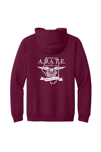 Abate Design 01 Full-Zip Hoodie Maroon back