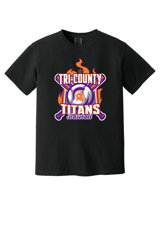 Tri-County - Baseball - Design 05 - T-shirt - Comfort Color 1717 - Black