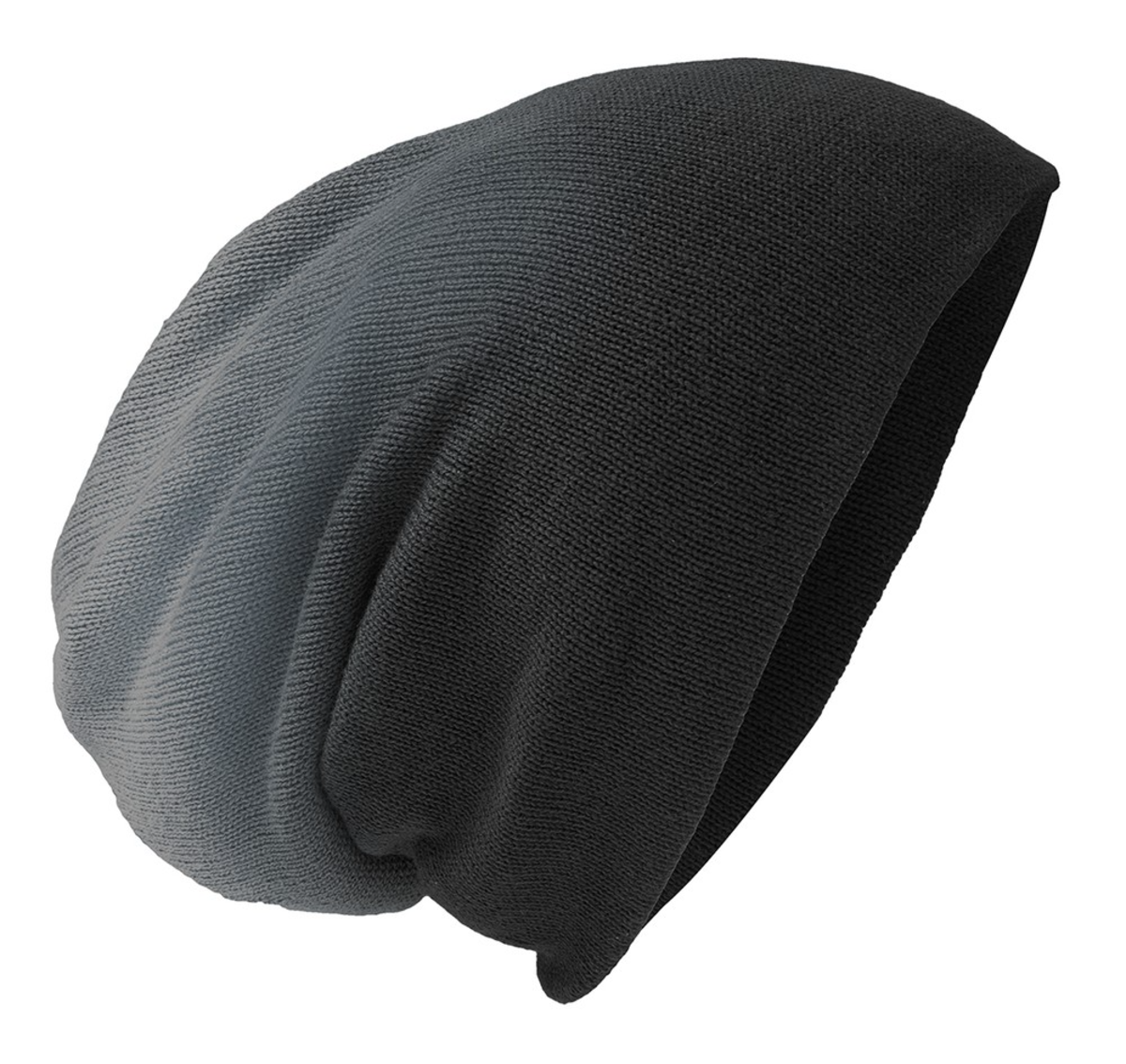 District Slouch Beanie DT618 Black Dip Dye blank side view