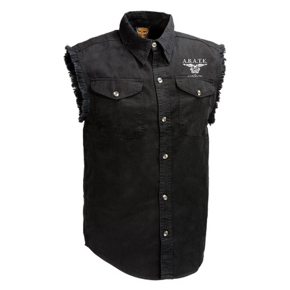 Milwaukee Leather - Lightweight Sleeveless Denim Shirt - dm1001 [Black] Back