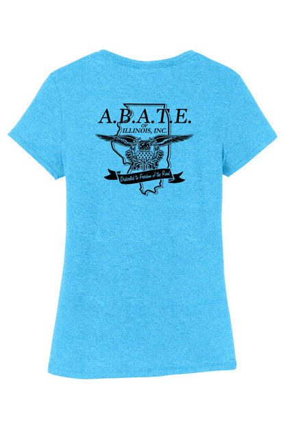 Abate Design 01 District Women's Perfect Tri Tee Turquoise Frost back