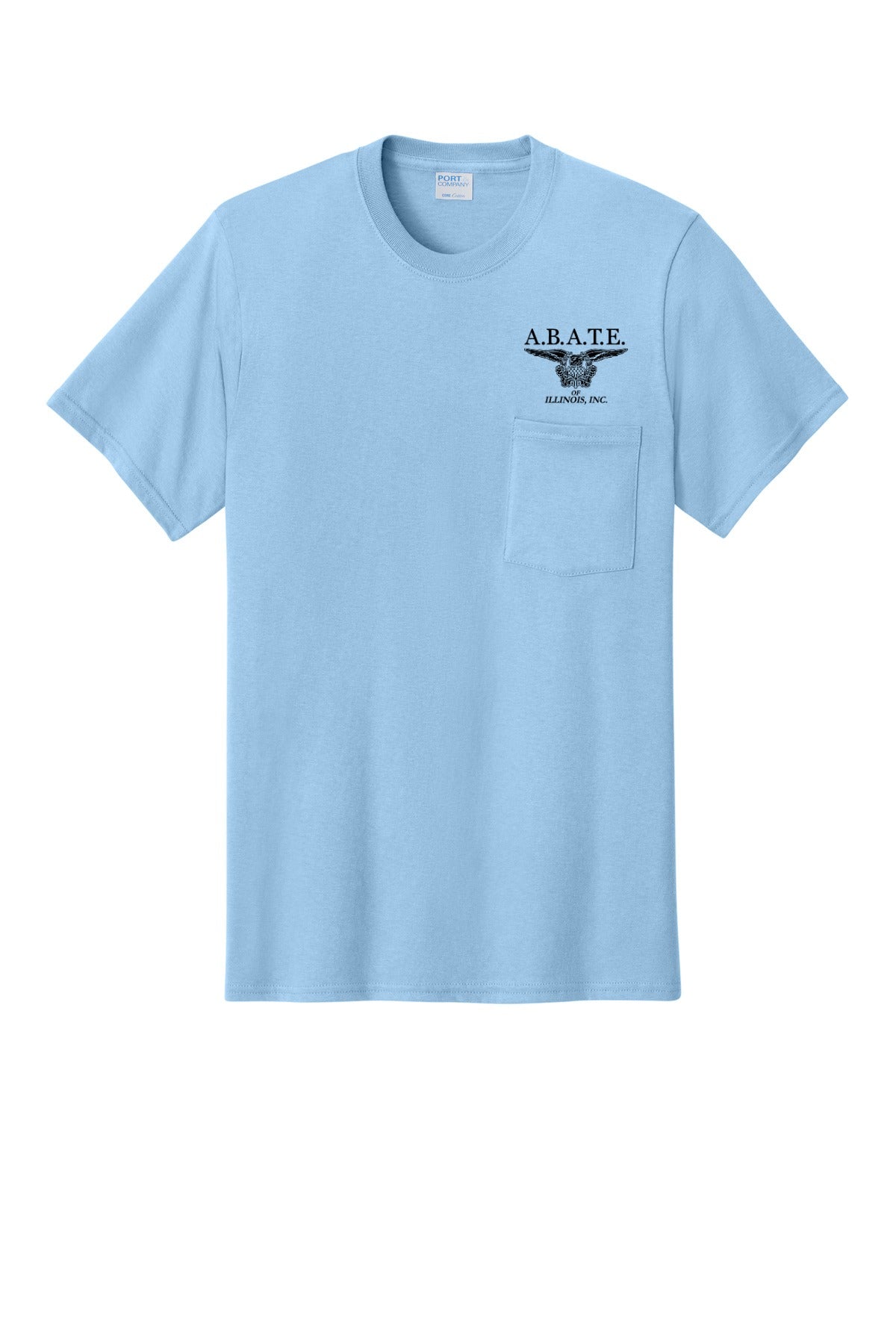 Abate Design 01 Pocket Tee Light Blue front