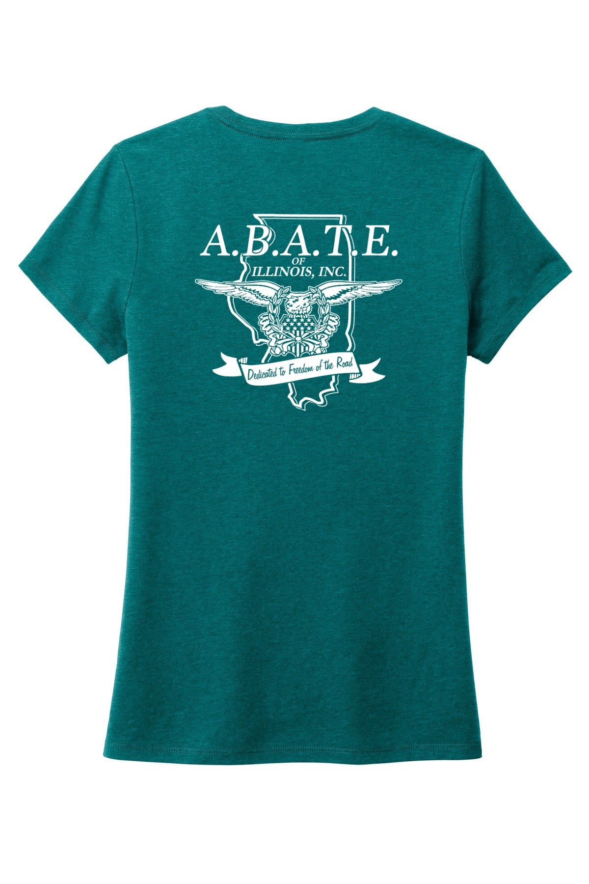 Abate Design 01 District Women's Perfect Tri Tee Heathered Teal back
