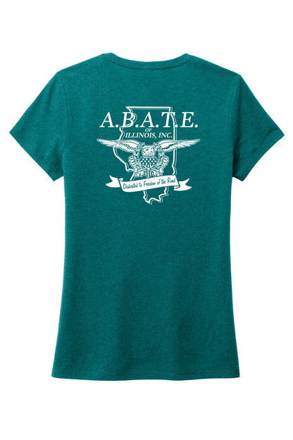 Abate Design 01 District Women's Perfect Tri Tee Heathered Teal back