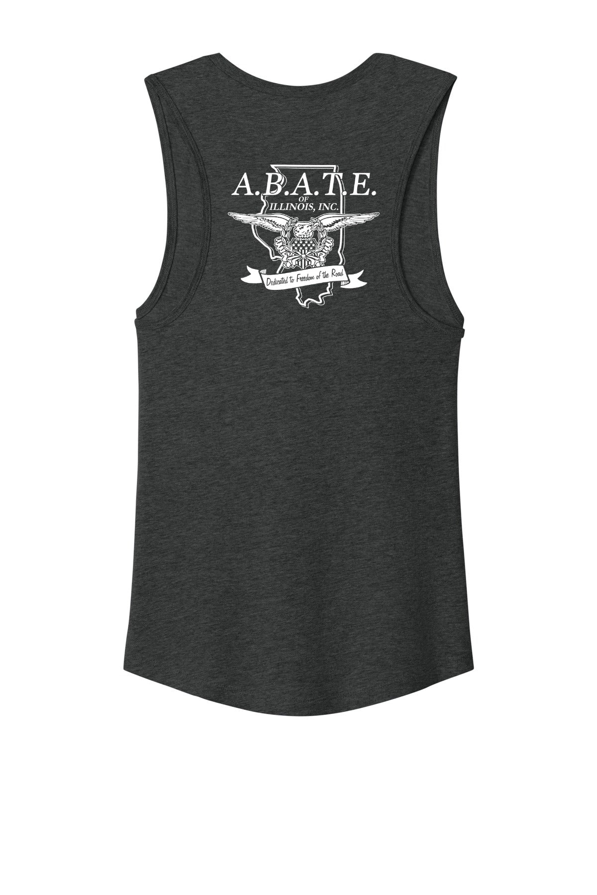 Abate Design 01 Bella + Canvas Women's Jersey Muscle Tank Dark Grey Heather back