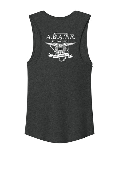 Abate Design 01 Bella + Canvas Women's Jersey Muscle Tank Dark Grey Heather back