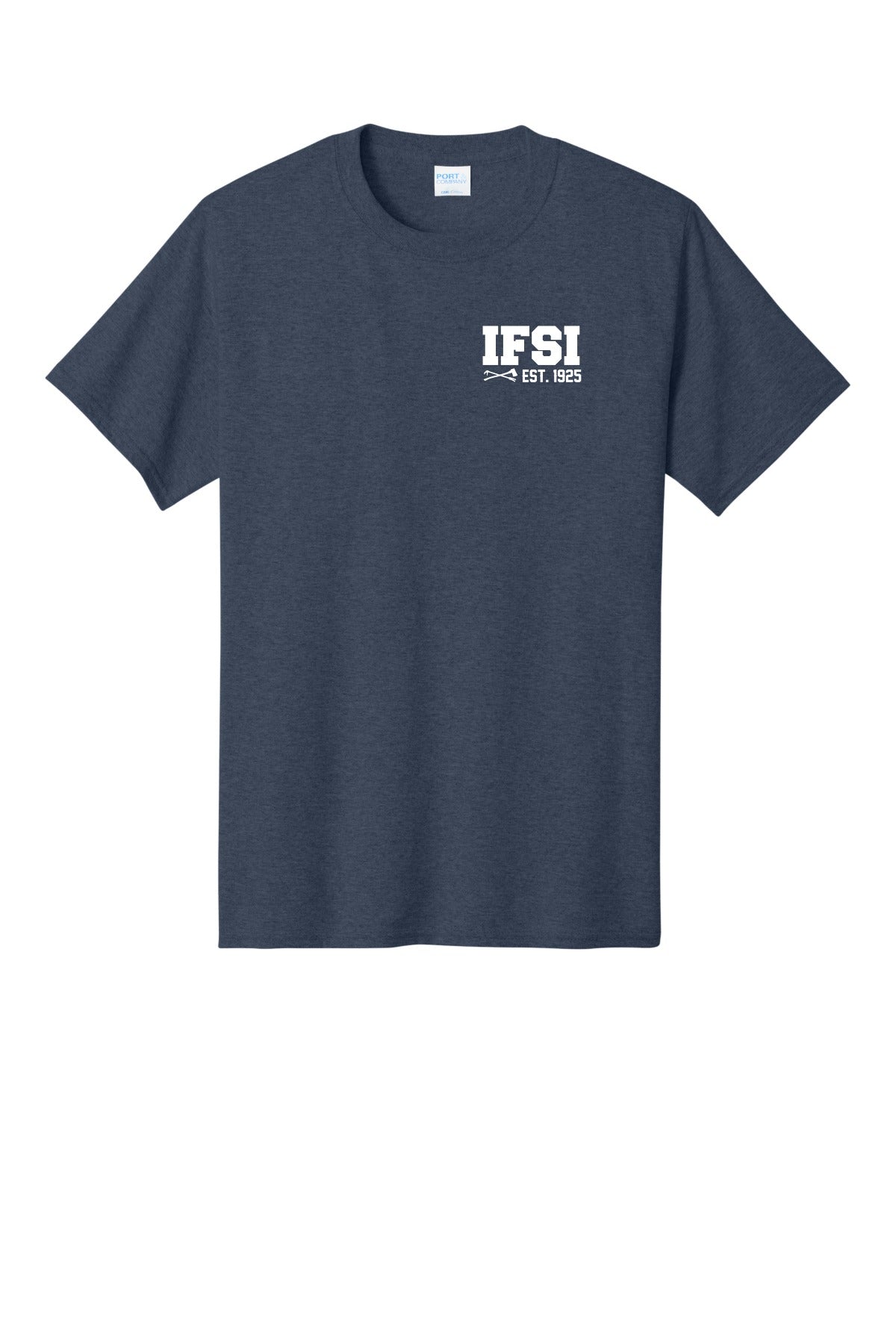 IFSI Webstore - Port & Company Core Cotton Tee - 2026 Never Stop Training - PC54 [Heather Navy] Front