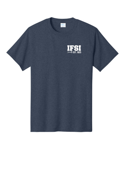 IFSI Webstore - Port & Company Core Cotton Tee - 2026 Never Stop Training - PC54 [Heather Navy] Front