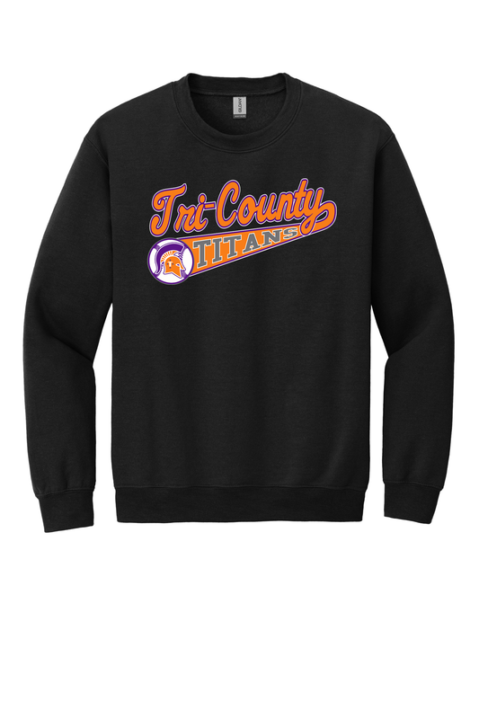 Tri-County - Baseball - Design 1 - Crewneck Sweatshirt - Gildan 18000 - Black