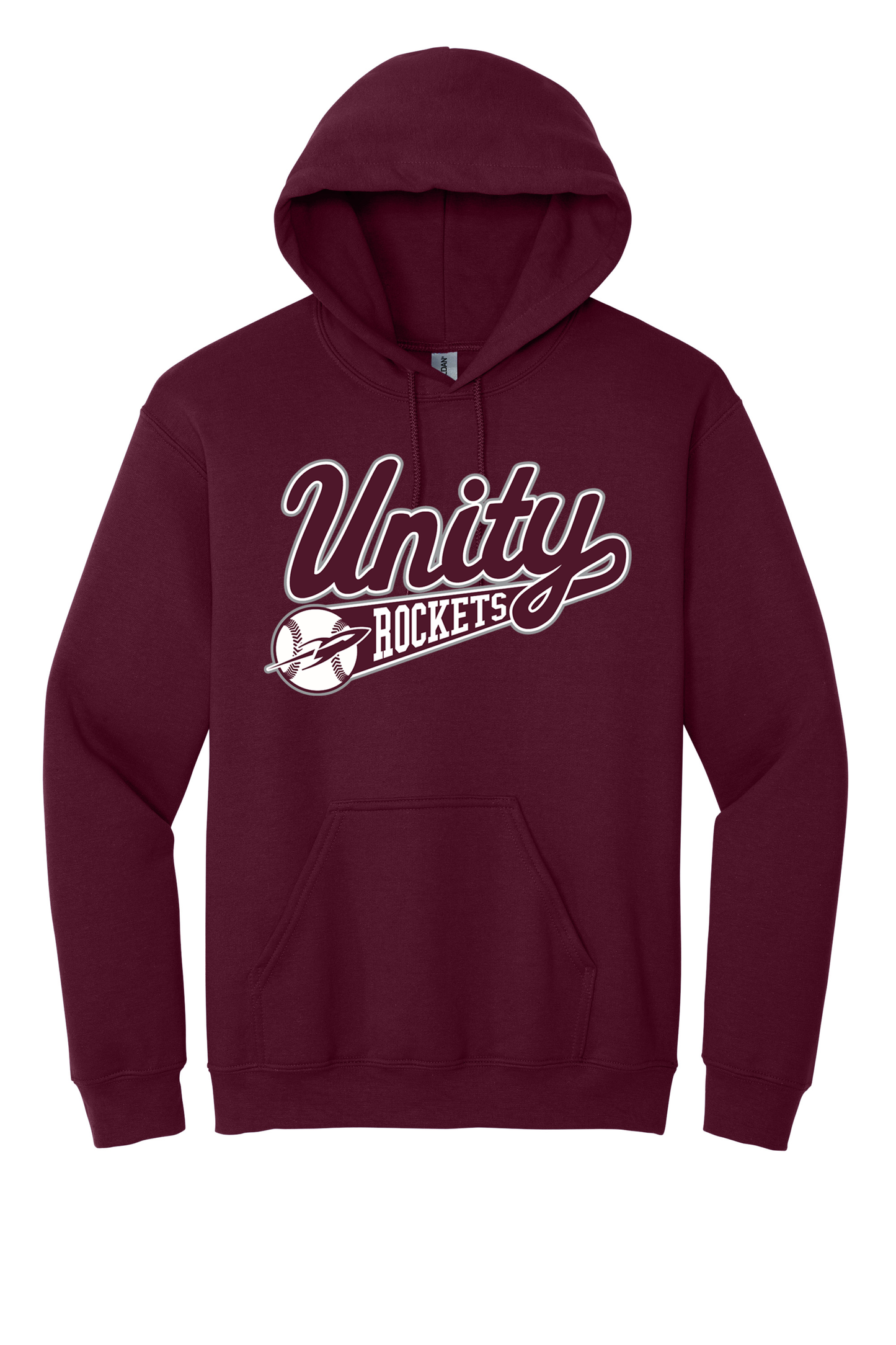 Unity - Baseball - Design 1 - Hooded Sweatshirt - Gildan 18500 - Maroon