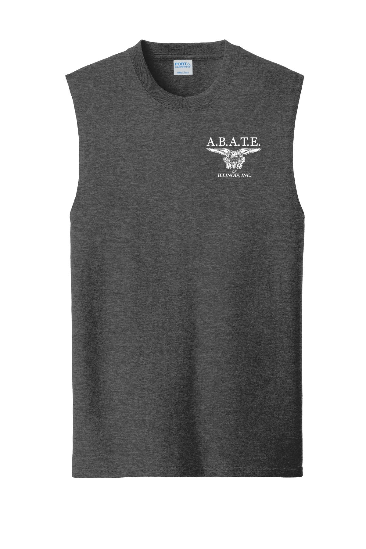 Abate Design 01 Core Cotton Sleeveless Tee Dark Heather Grey front