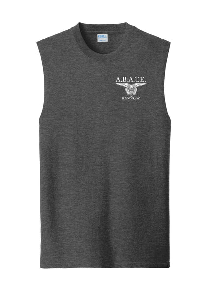 Abate Design 01 Core Cotton Sleeveless Tee Dark Heather Grey front