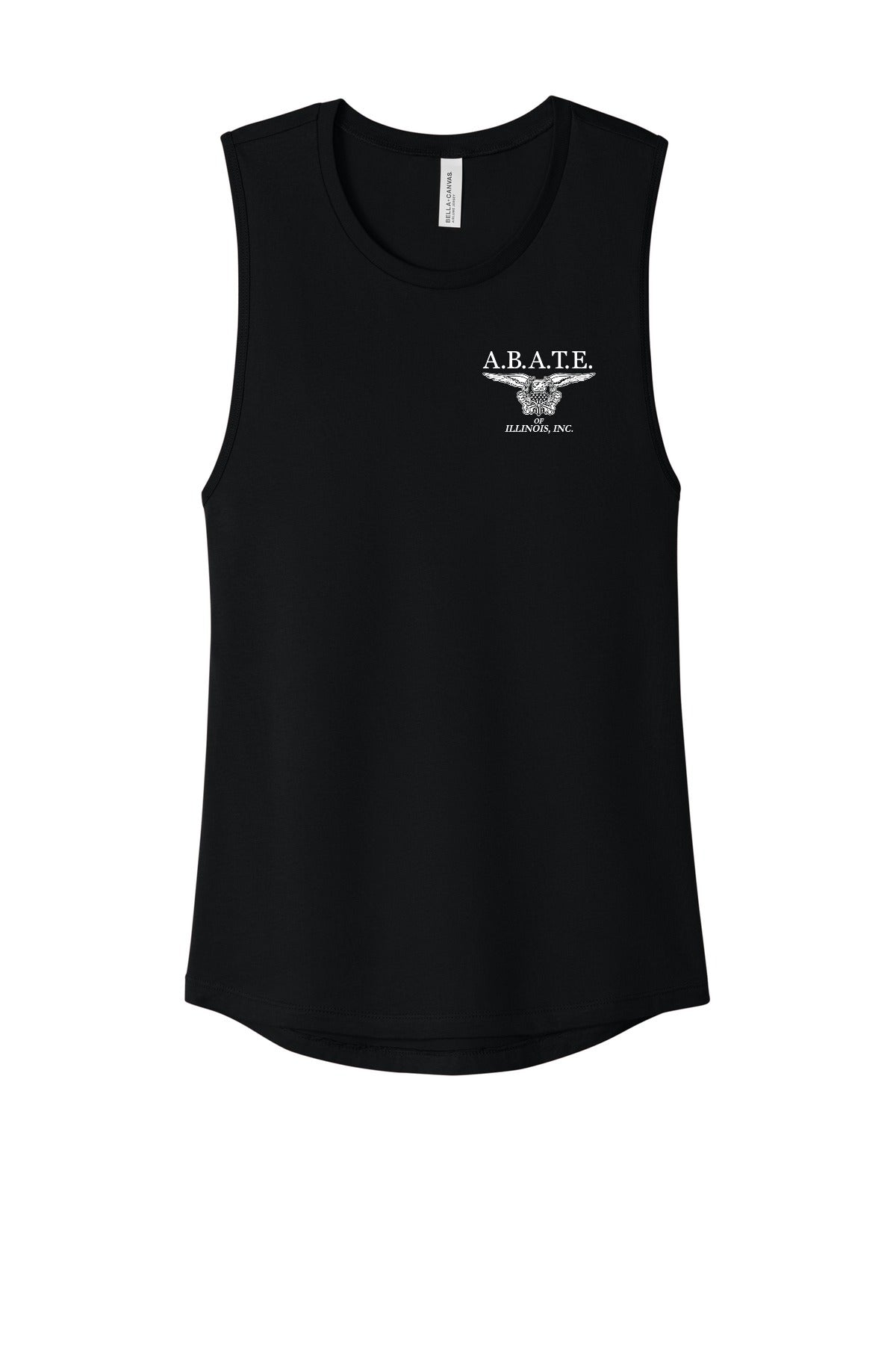 Abate Design 01 Bella + Canvas Women's Jersey Muscle Tank Black front