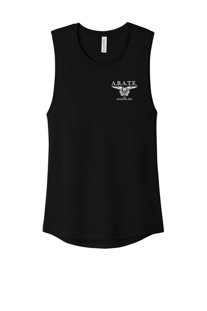 Abate Design 01 Bella + Canvas Women's Jersey Muscle Tank Black front