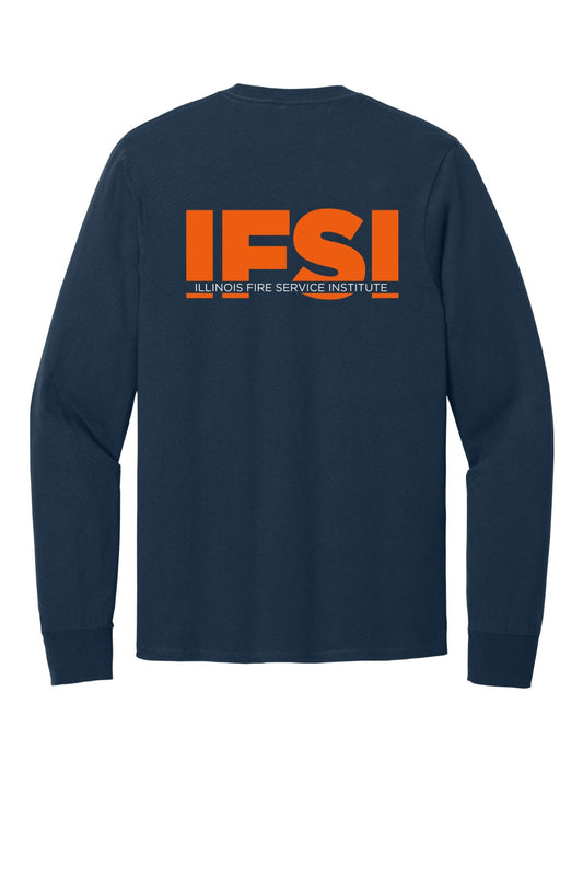 IFSI Webstore - Port & Company Long Sleeve Core Cotton Tee - 2023 Bold Back - PC54LS [Navy] Back