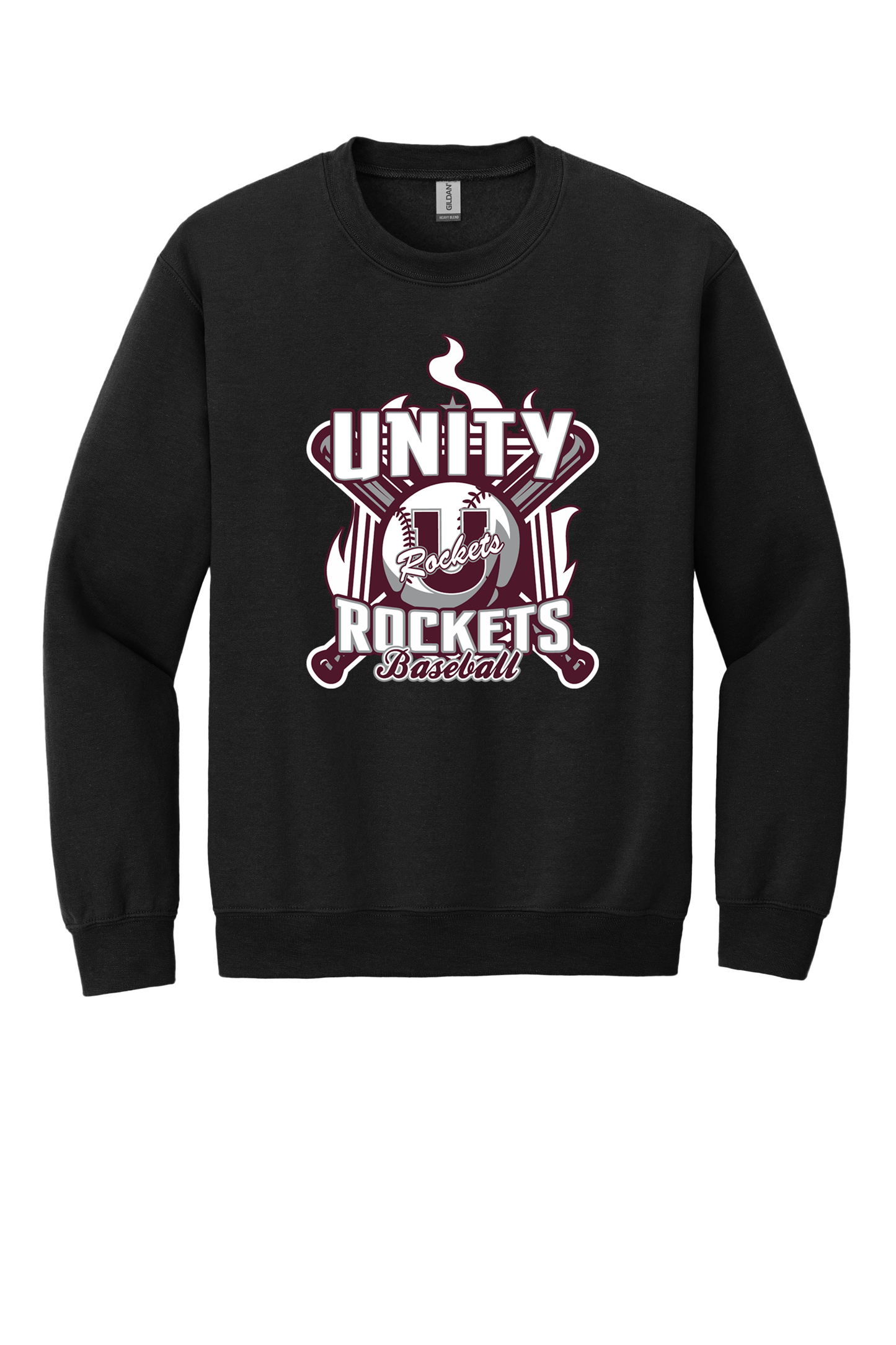 Unity - Baseball - Design 05 - Crewneck Sweatshirt - Gildan 18000 - Black