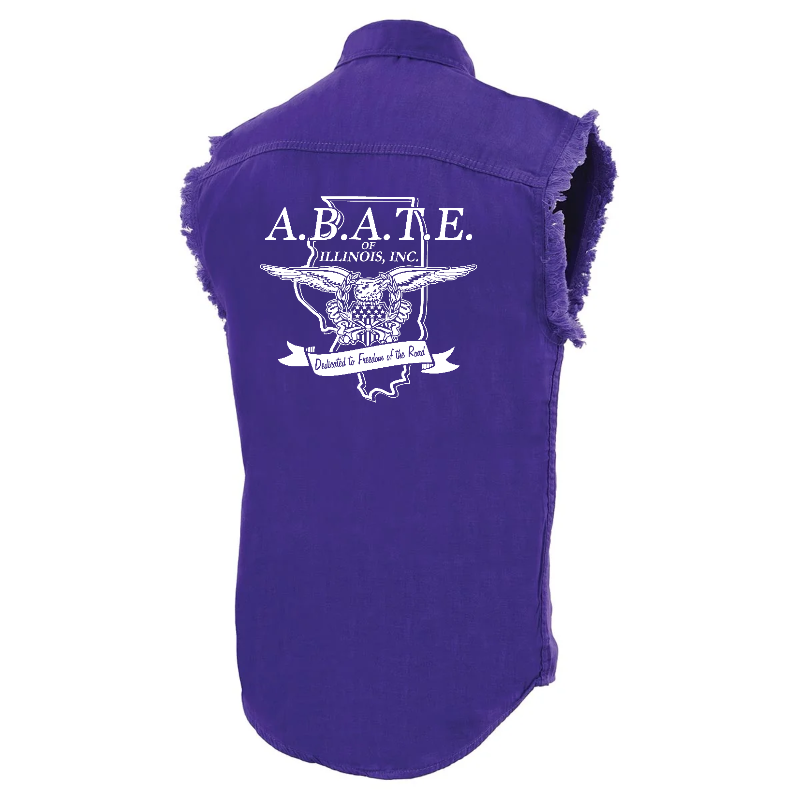 Milwaukee Leather - Lightweight Sleeveless Denim Shirt - dm1001 [Purple] Front