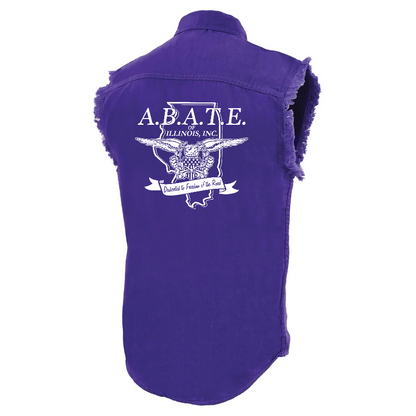 Milwaukee Leather - Lightweight Sleeveless Denim Shirt - dm1001 [Purple] Front