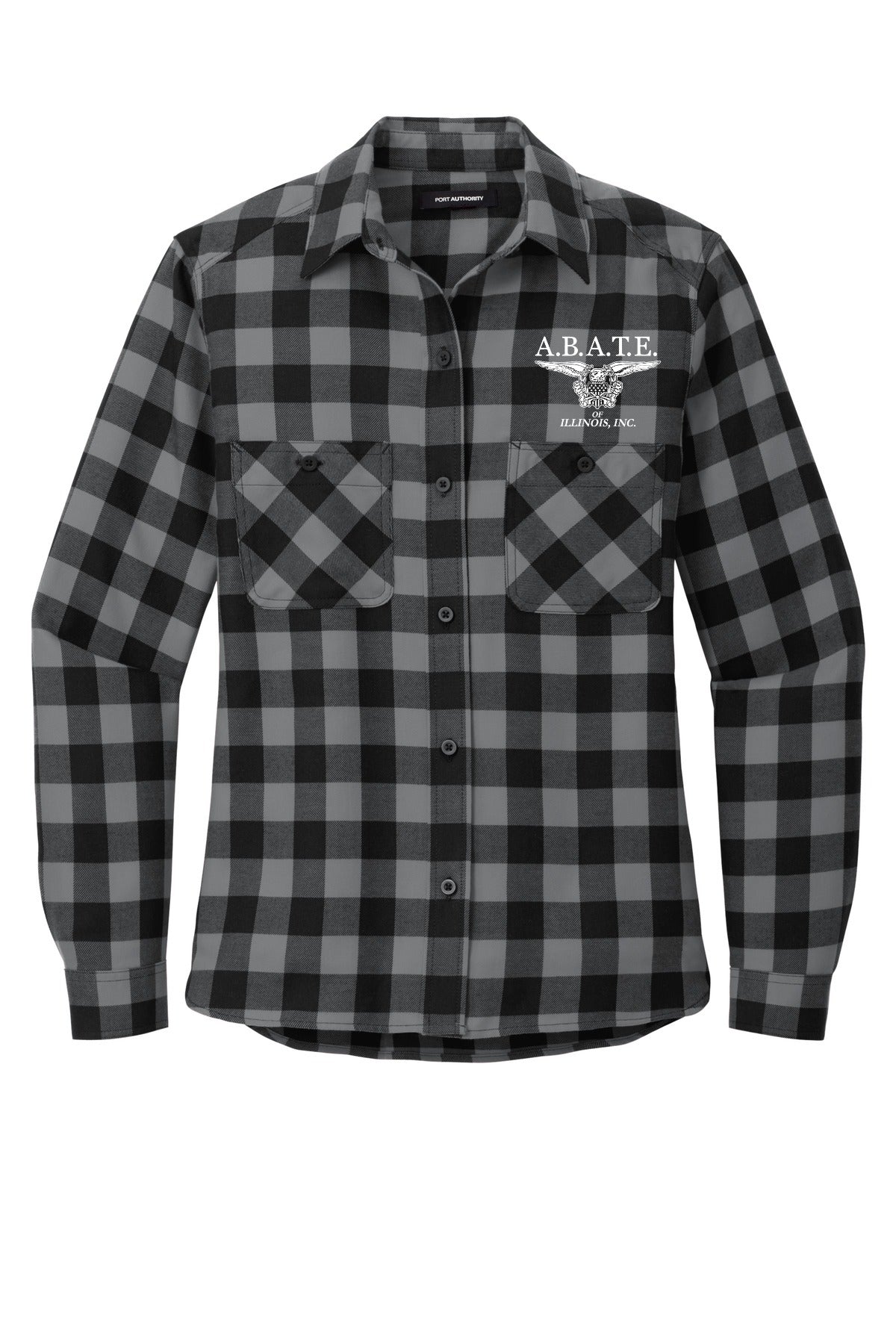 Grey/ Black Buffalo Check Front