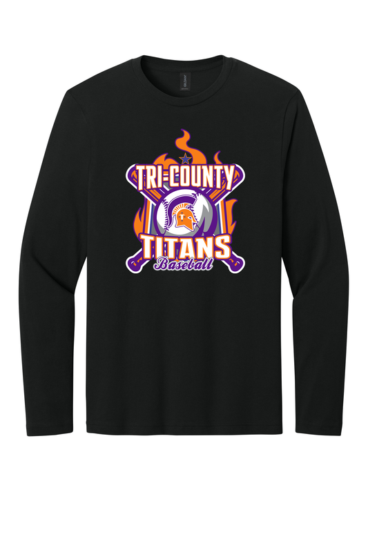Tri-County - Baseball - Design 05 - Long Sleeve T - Gildan 64400 - Black