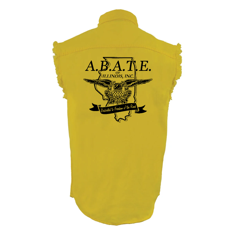Milwaukee Leather - Lightweight Sleeveless Denim Shirt - dm1001 [Yellow] Front