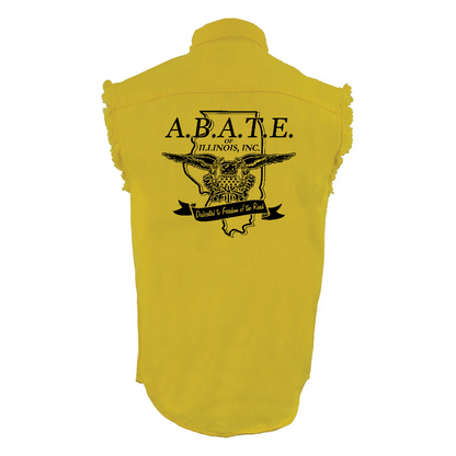 Milwaukee Leather - Lightweight Sleeveless Denim Shirt - dm1001 [Yellow] Front